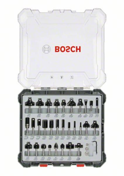 Bosch Accessories Fräser-Set, 6-mm-Schaft, 30-teilig 2607017474