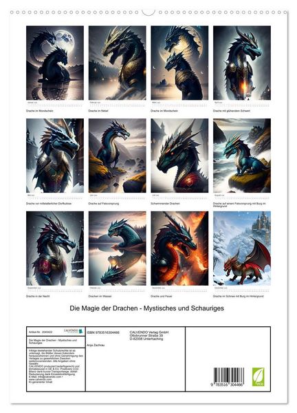 Produktbild: Die Magie der Drachen - Mystisches und Schauriges (hochwertiger Premium Wandkalender 2026 DIN A2 hoch), Kunstdruck in Hochglanz