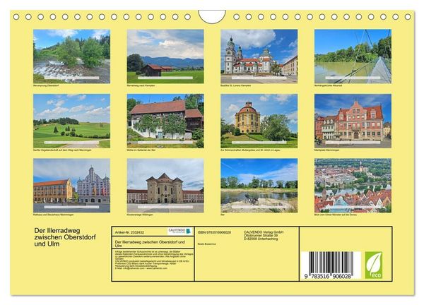 Produktbild: Der Illerradweg zwischen Oberstdorf und Ulm (Wandkalender 2027 DIN A4 quer), CALVENDO Monatskalender