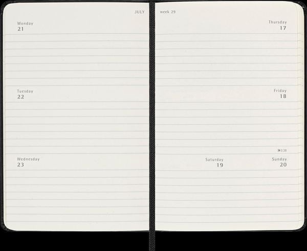 Produktbild: Moleskine 12 Month 25 Weekly Horizont. Pocket Geb Black