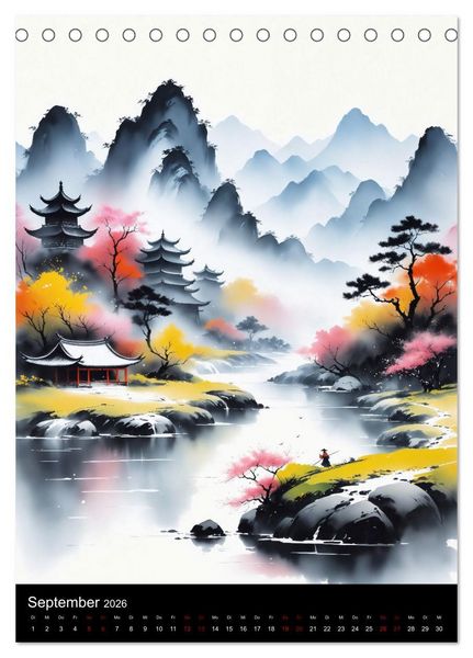 Produktbild: Asiatische Inspiration Fern&ouml;stlicher Art - Helle Werke (Tischkalender 2026 DIN A5 hoch), CALVENDO Monatskalender