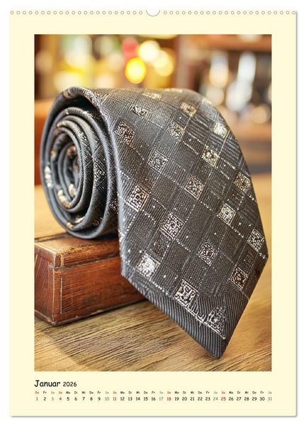Produktbild: Knoten der Eleganz. Edle Krawatten f&uuml;r den Gentleman von Welt (Wandkalender 2026 DIN A2 hoch), CALVENDO Monatskalender