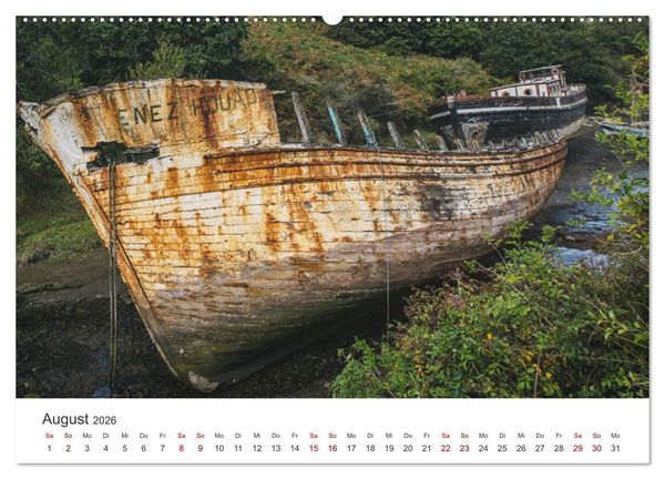 Produktbild: Gestrandet - Schiffswracks in der Bretagne (Wandkalender 2026 DIN A2 quer), CALVENDO Monatskalender