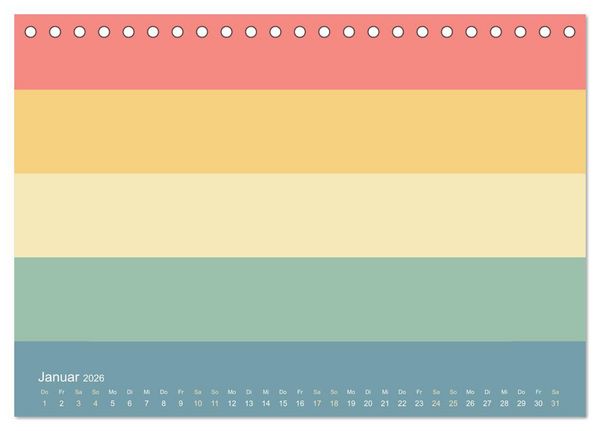 Produktbild: 70er Jahre Bastelkalender - DIY Kreativ-Kalender zum Selbstgestalten (Tischkalender 2026 DIN A5 quer), CALVENDO Monatskalender