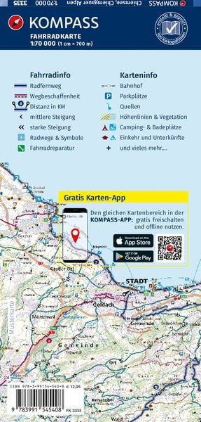 Produktbild: KOMPASS Fahrradkarte 3335 Chiemsee, Chiemgauer Alpen, Inn-Salzach-Region 1:70.000