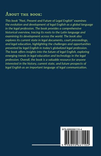 Produktbild: Past, Present and Future of Legal English