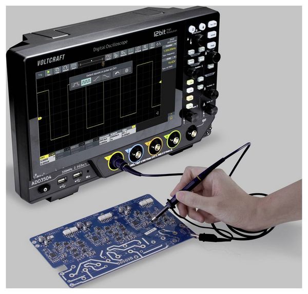 Produktbild: VOLTCRAFT ADO-3504 Digital-Oszilloskop 350 MHz 2.5 GSa/s 250 Mpts 12 Bit Digital-Speicher (DSO) 1 St.