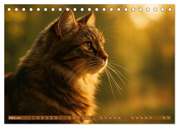 Produktbild: Katzenblicke &ndash; Eleganz und Anmut (Tischkalender 2026 DIN A5 quer), CALVENDO Monatskalender