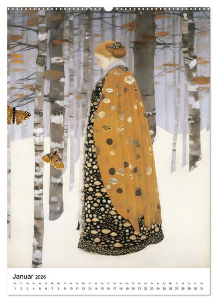 Produktbild: K&uuml;nstliche Impressionen. Ein Jahr in Klimts Natur. (Wandkalender 2026 DIN A2 hoch), CALVENDO Monatskalender