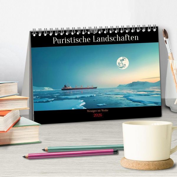 Produktbild: Puristische Landschaften (Tischkalender 2026 DIN A5 quer), CALVENDO Monatskalender