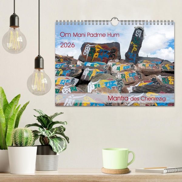 Produktbild: Om Mani Padme Hum &ndash; Mantra des Chenrezig (Wandkalender 2026 DIN A4 quer), CALVENDO Monatskalender