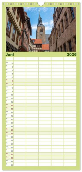 Produktbild: Familienplaner 2026 - Historisches Quedlinburg - Sachsen-Anhalt mit 5 Spalten (Wandkalender, 21 x 45 cm) CALVENDO