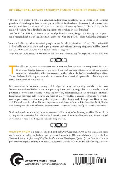 Produktbild: Institution Building in Weak States