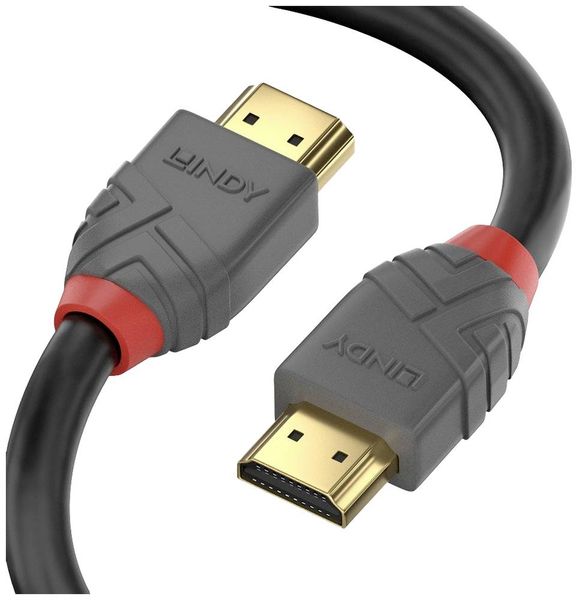 LINDY Anschlusskabel HDMI-A Stecker, HDMI-A Stecker 10.00m Schwarz, Grau 36967 HDMI-Kabel