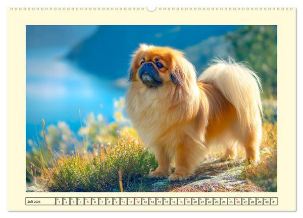 Produktbild: Zauberhafte Pekinesen. Charmante und stolze Hunde zum Verlieben (Wandkalender 2026 DIN A2 quer), CALVENDO Monatskalender