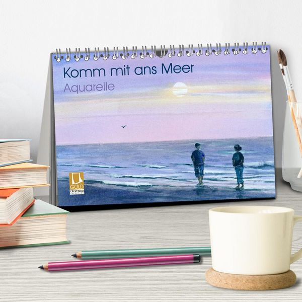Produktbild: Komm mit ans Meer &ndash; Aquarelle (Tischkalender 2026 DIN A5 quer), CALVENDO Monatskalender