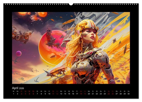 Produktbild: Amazonen im All (Wandkalender 2026 DIN A2 quer), CALVENDO Monatskalender