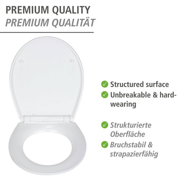 Produktbild: Premium WC-Sitz Mod. Agate mit Relief, aus antibakteriellem Duroplast