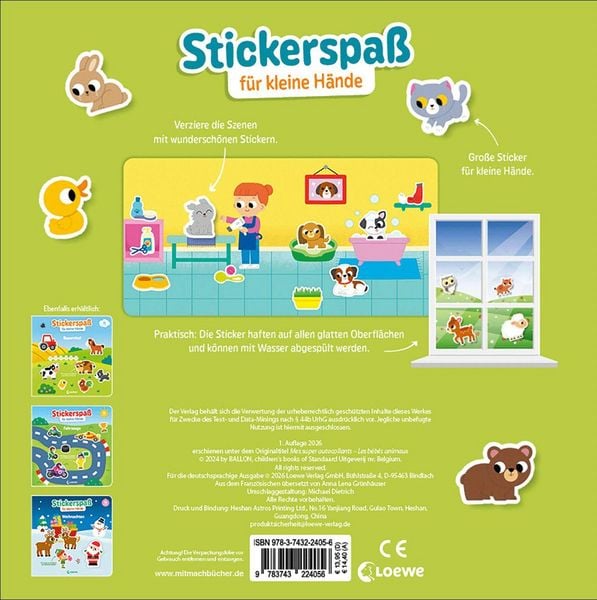 Produktbild: Stickerspa&szlig; f&uuml;r kleine H&auml;nde - Tierkinder