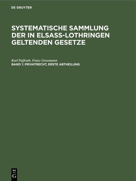 Produktbild: Privatrecht. Erste Abtheilung