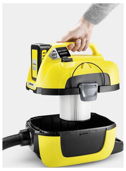 Produktbild: K&auml;rcher Home & Garden WD 1 Compact Battery 1.198-301.0 Nass-/Trockensauger 230 W 7 l inkl. 1 Akku