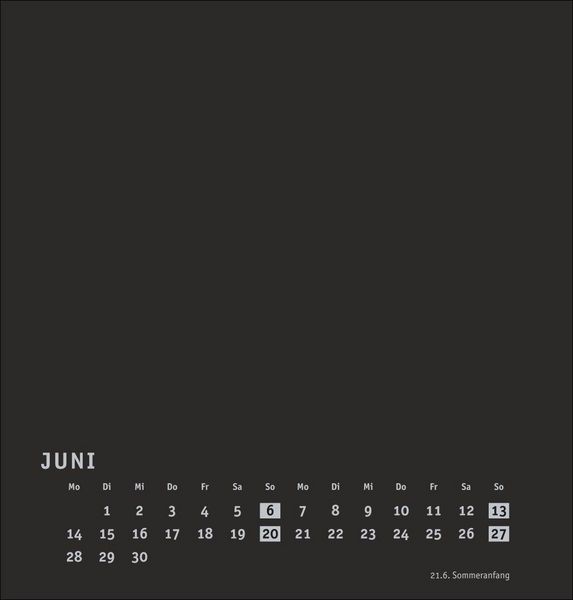 Produktbild: Premium-Bastelkalender schwarz mittel 2027