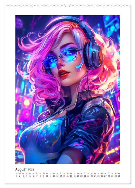Produktbild: Coole Cyber Girls (Wandkalender 2026 DIN A2 hoch), CALVENDO Monatskalender