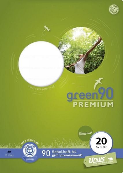 Produktbild: Staufen Schulheft premio Lineatur 20 blanko 16 Blatt 90g/m&sup2; DIN A4