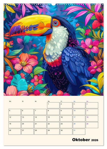 Produktbild: Dschungeltiere - Einzigartige Faszination (hochwertiger Premium Wandkalender 2026 DIN A2 hoch), Kunstdruck in Hochglanz