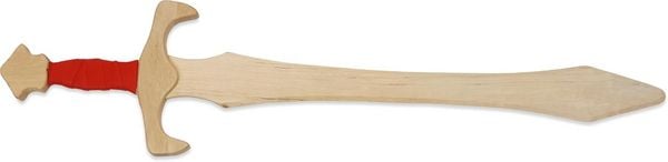 Produktbild: BestSaller 1104 - Langschwert Sigismund, Birke, 68cm, Holz-Schwert, Griff mit roter Kunstlederwickelung