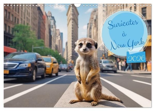 Produktbild: Suricates &agrave; New York (Calendrier mural 2026 DIN A3 vertical), CALVENDO calendrier mensuel