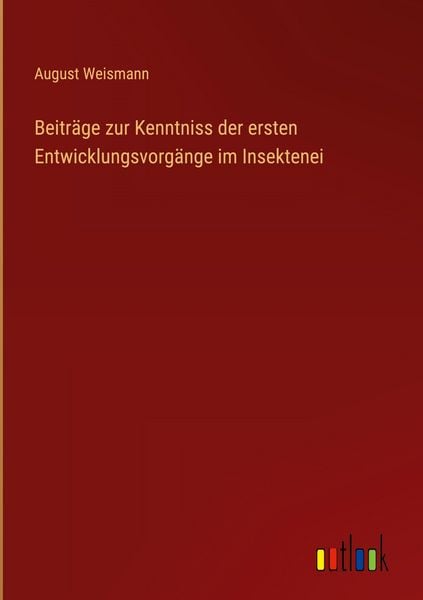 Produktbild: Beitr&auml;ge zur Kenntniss der ersten Entwicklungsvorg&auml;nge im Insektenei