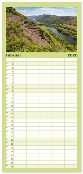 Produktbild: Familienplaner 2026 - Moselansichten mit 5 Spalten (Wandkalender, 21 x 45 cm) CALVENDO