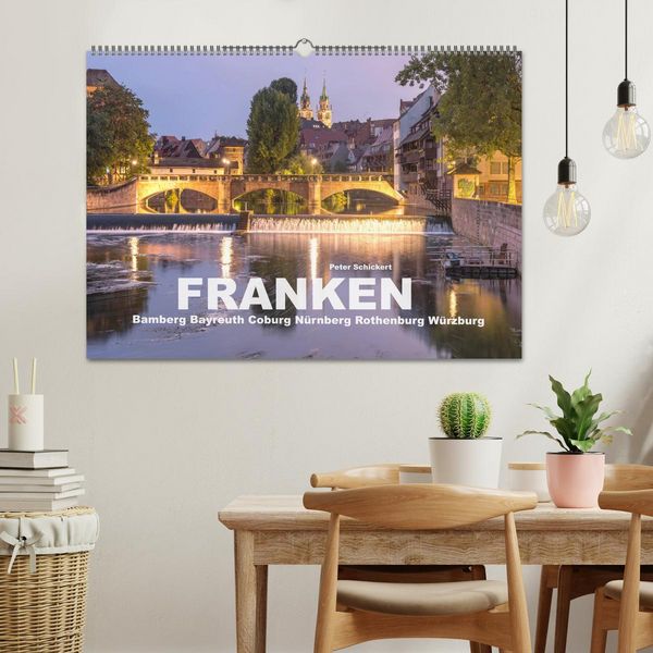 Produktbild: Franken - Bamberg, Bayreuth, Coburg, N&uuml;rnberg, Rothenburg, W&uuml;rzburg (Wandkalender 2026 DIN A2 quer), CALVENDO Monatskalender