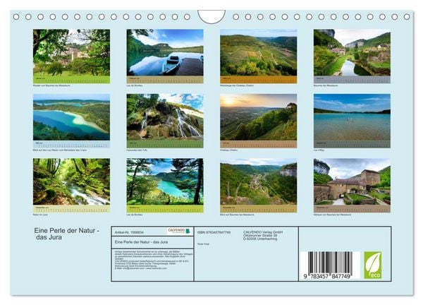 Produktbild: Eine Perle der Natur - das Jura (Wandkalender 2026 DIN A4 quer), CALVENDO Monatskalender