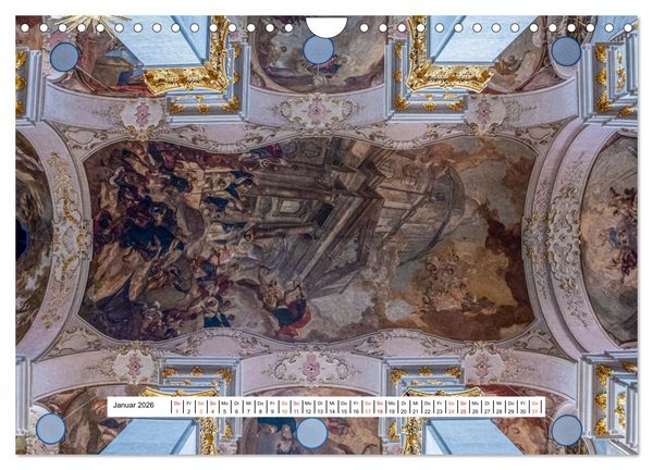 Produktbild: Gew&ouml;lbe des Glaubens &ndash; Kirchendecken Europas (Wandkalender 2026 DIN A4 quer), CALVENDO Monatskalender