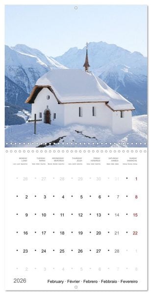Produktbild: Les merveilles du Valais (Calendrier mural carr&eacute; 2026 30x30 cm) Calendrier double avec une page pour vos prises de notes