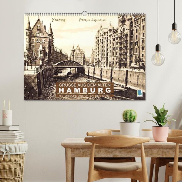 Produktbild: Gr&uuml;&szlig;e aus dem alten Hamburg &ndash; Historische Ansichten der Stadt (Wandkalender 2026 DIN A2 quer), CALVENDO Monatskalender