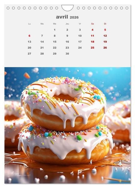 Produktbild: Les aventures sucr&eacute;es des donuts (Calendrier mural 2026 DIN A4 horizontal), CALVENDO calendrier mensuel