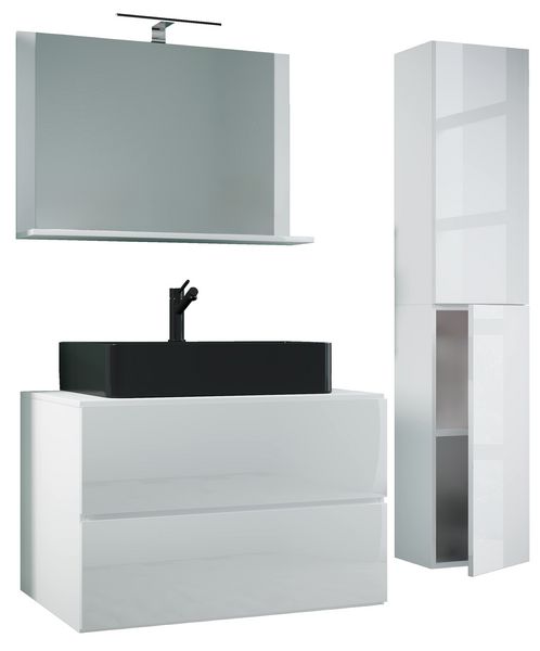 Produktbild: 4-tlg Waschtisch Badm&ouml;bel Lendas 80 cm L Schublade