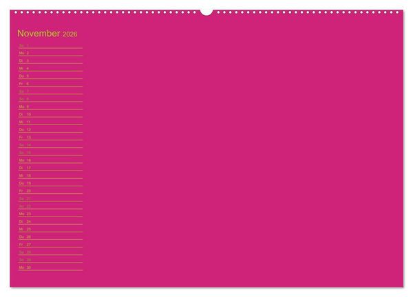 Produktbild: Bastel-Geburtstagskalender pink / Geburtstagskalender (Wandkalender 2026 DIN A2 quer), CALVENDO Monatskalender