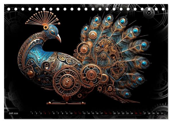 Produktbild: Mechanische Steampunk Tierwelt (Tischkalender 2026 DIN A5 quer), CALVENDO Monatskalender
