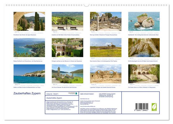 Produktbild: Zauberhaftes Zypern (hochwertiger Premium Wandkalender 2026 DIN A2 quer), Kunstdruck in Hochglanz