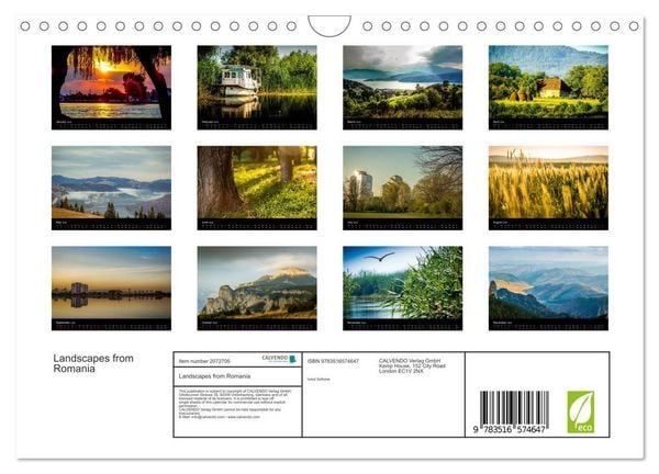 Produktbild: Landscapes from Romania (Wall Calendar 2026 DIN A4 landscape), CALVENDO 12 Month Wall Calendar