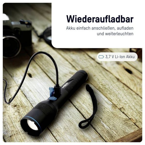 Produktbild: Ansmann LED Taschenlampe Adventure TA1800RF wiederaufladbar 1600-0763 SMD LED Taschenlampe Gro&szlig;e Reichweite akkubetrieben 1800 lm 6 h 182 g