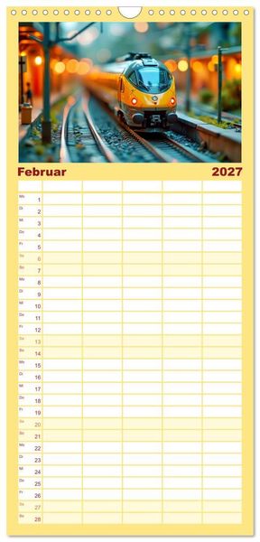 Produktbild: Familienplaner 2027 - Futuristische Modelleisenbahn mit 5 Spalten (Wandkalender, 21 x 45 cm) CALVENDO