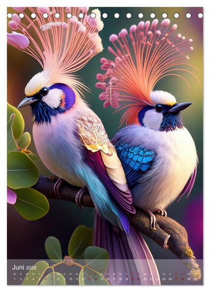 Produktbild: Exotische Harmonie - Paradiesv&ouml;gel und Blumenpracht (Tischkalender 2026 DIN A5 hoch), CALVENDO Monatskalender