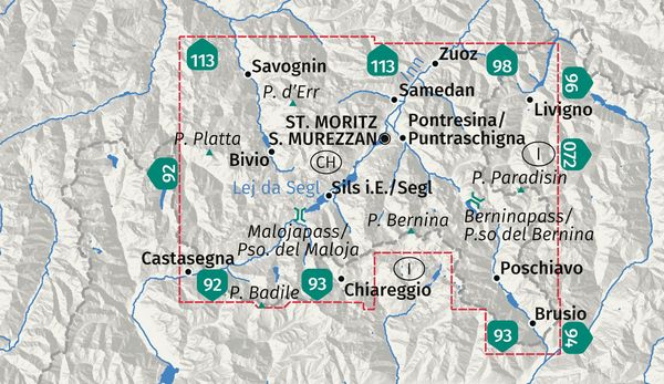 Produktbild: KOMPASS Wanderkarte 99 Oberengadin / Alta Engadina 1:40.000
