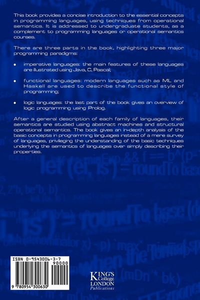 Produktbild: Programming Languages and Operational Semantics