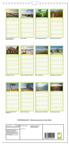 Produktbild: Familienplaner 2026 - OSTSEEGL&Uuml;CK - Gl&uuml;cksmomente auf dem Dar&szlig; mit 5 Spalten (Wandkalender, 21 x 45 cm) CALVENDO